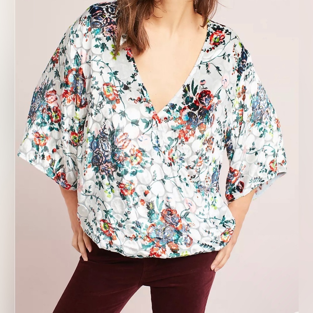 Maeve Kimono Sleeve Velvet Blouse - Picture 3 of 12